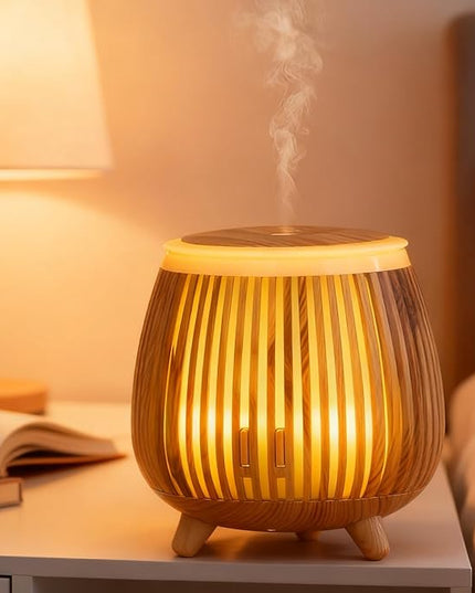 TOPINCN Aromatherapy Diffuser Essential Oil Home Diffusers Ultrasonic Essential Oil Diffuser with 140ml Water Tank LED Mood Light Low Noise Below 35dB for Bedroom Office Travel