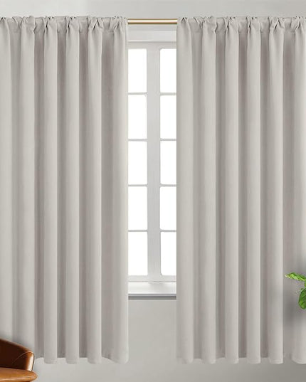 BGment Rod Pocket and Back Tab Blackout Curtains for Bedroom - Thermal Insulated Room Darkening Curtains for Living Room, 2 Window Curtain Panels (52 x 72 Inch, Natural Camel)