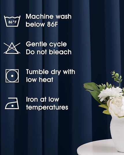 HOMEIDEAS Dark Navy Blackout Curtains for Bedroom 52 X 96 Inch Length 2 Panels Set Room Darkening Bedroom Curtains, Soundproof Thermal Grommet Window Curtains for Living Room for Christmas