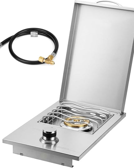 Stanbroil Built-in Stainless Steel Side Burner for Outdoor Kitchen - Liquid Propane Only