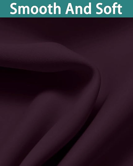 Yakamok 100% Blackout Curtains 84 Inches Long, 2 Thick Layers Heat and Full Light Blocking Soft Thermal Insulated Drapes for Bedroom(52" Wide Each Panel,Purple, 2 Panels)