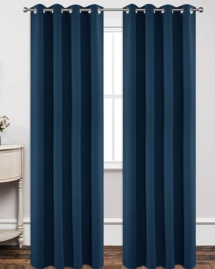 Joydeco Blackout Curtains 120 Inch Length 2 Panels Set, Thermal Insulated Long Curtains& Drapes 2 Burg, Christmas Drapes for Living Room Bedroom Window