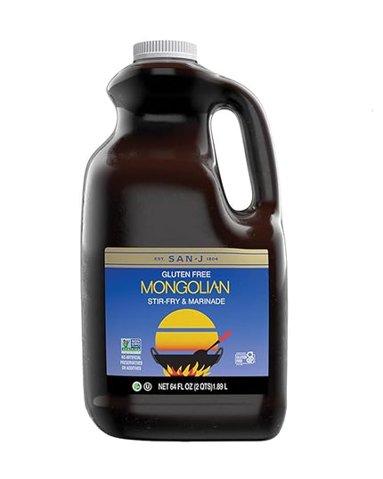 San-J - Gluten Free Mongolian Sauce - Bold and Flavorful Sauce for Cooking - Non-GMO - 64 oz. Container