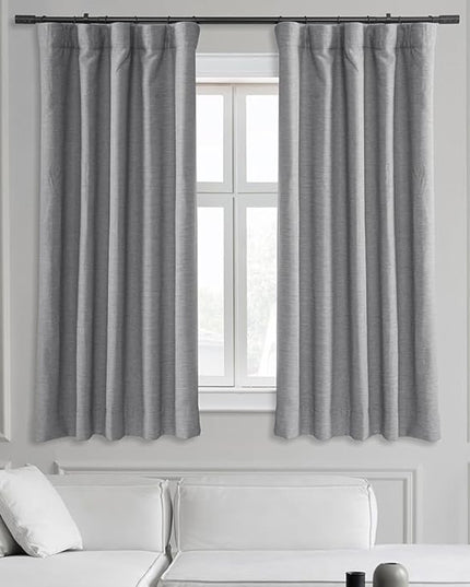 HPD Half Price Drapes Bellino Room Darkening Curtains 63 Inches Long Curtains for Bedroom & Living Room (1 Panel), 50 X 63, Vista Grey