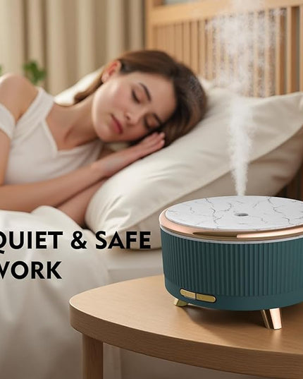 500ML Essential Oil Diffuser: Ultrasonic Aroma Diffuser with Remote Control for Spa Hotel Yoga Room - Humidifier for Bedroom with 7-Color Night Lights & Auto Shut-Off for Nursery/Women Home Relaxation