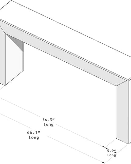 Plank+Beam Grand Console Table, 66 Inch Modern Solid Wood Sofa Table, Narrow Entryway Table for Hallway, Behind The Couch, Living Room, Foyer, Pecan Wirebrush