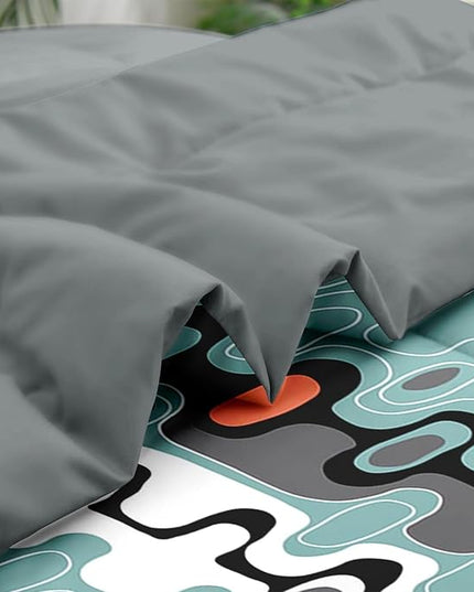 Comforter Set Twin Size, Mid Century Retro Stripe 5 Pcs Bedding for Kids and Adults, Vintage Geometric Cool Bed Sheet Sets with Fitted Sheet Pillowcase & Sham for Bedroom Bed Decor
