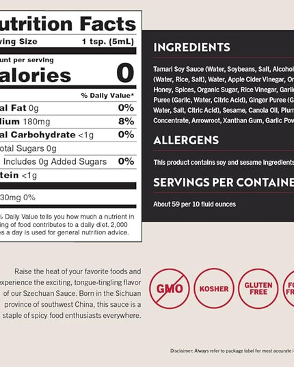 San-J - Spicy Gluten Free Szechuan Sauce - Non-GMO - 64 oz. Container