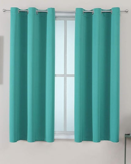 ChrisDowa Grommet Room Darkening Curtains for Bedroom and Living Room - 2 Panels Set Thermal Insulated Blackout Curtains (Teal, 42W x 63L)