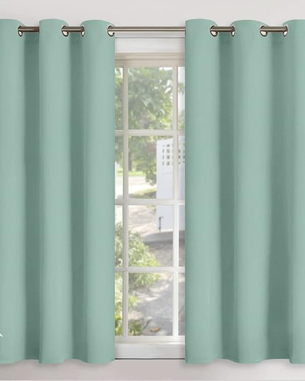 YoungsTex Sage Green Blackout Curtains for Bedroom 54 Inches Length - Thermal Insulated Window Drapes with Grommet Room Darkening for Kitchen Bathroom Living Room, 2 Panels, 42 x 54 Inch