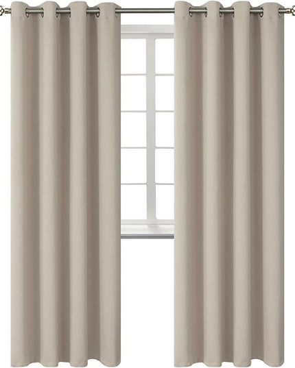 BGment Room Darkening Curtains 84 Inches Long - Grommet Thermal Insulated Drapes Window Treatment Curtains for Bedroom, 2 Panels, 52 x 84 Inch, Camel