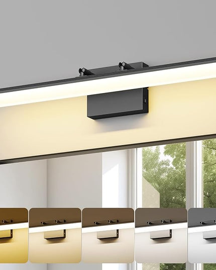 Black Vanity Light 24", 18W LED Bathroom Light Bar with 5CCT, Adjustable Angle & ETL Dimmable Driver – Modern Bathroom Vanity Light Fixture for Mirror, Powder Room, Bedroom, Apartment, Hotel