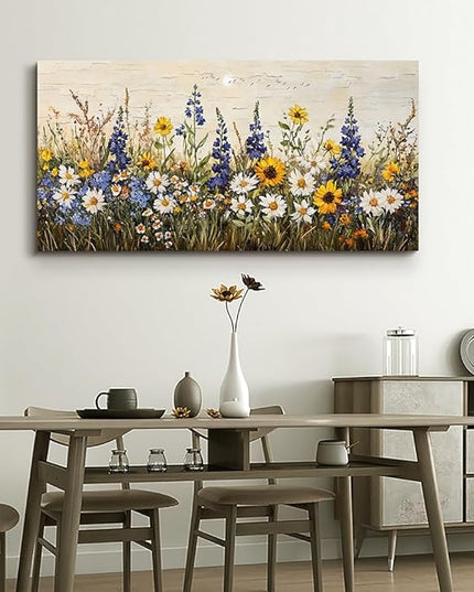 ERQINHUA Farmhouse Wall Art For Living Room Canvas Wall Decor For Bedroom Office Dining Room Decor Boho Printing Paintings Flowers Watercolour Wall Pictures Ready To Hang Family Home Decor 20"X40"