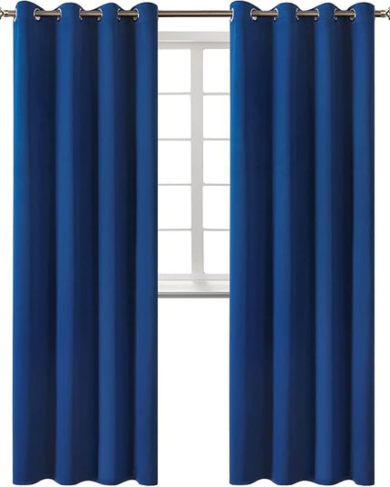 BGment Blackout Curtains for Bedroom - Grommet Thermal Insulated Room Darkening Curtains for Living Room, 52 x 120 Inch, 2 Panels, Royal Blue