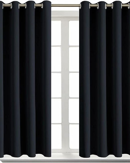 BGment Blackout Curtains for Living Room - Grommet Thermal Insulated Room Darkening Curtains for Bedroom, Set of 2 Panels (52 x 54 Inch, Black)