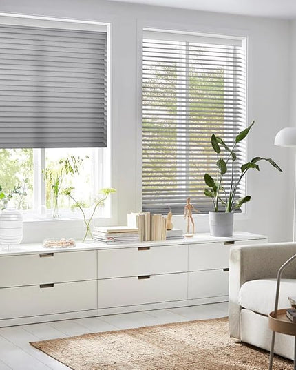 zshine Automatic Shangri La Light Filtering Roller Shades Free Dimming Rechargeable Matter Motor Compatible with Homekit Siri for Living Room 83035E