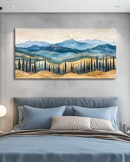 ZUITINGHUA Canvas Wall Art For Living Room Wall Decor For Bedroom Office Wall Decoration Mountains Landscape Painting Abstract Pictures Artwork Room Aesthetic Home Decor 20x40 In