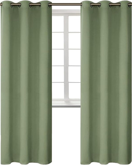 BGment Room Darkening Curtains 84 Inches Long - Grommet Thermal Insulated Drapes Window Treatment Curtains for Bedroom, 2 Panels, 42 x 84 Inch, Grass Green