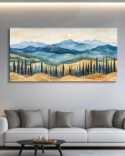 ZUITINGHUA Canvas Wall Art For Living Room Wall Decor For Bedroom Office Wall Decoration Mountains Landscape Painting Abstract Pictures Artwork Room Aesthetic Home Decor 20x40 In