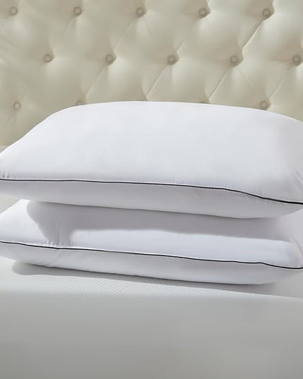 APSMILE Medium Firm Feather Down Pillows Standard Size Set of 2, Luxury Feather Pillow for Sleeping, Organic Cotton Cover Hotel Collection Bed Pillow (White, 20"x26")