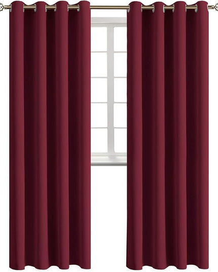 BGment Blackout Curtains - Grommet Thermal Insulated Room Darkening Bedroom and Living Room Curtains, Set of 2 Panels (52 x 108 Inch, Burgundy)