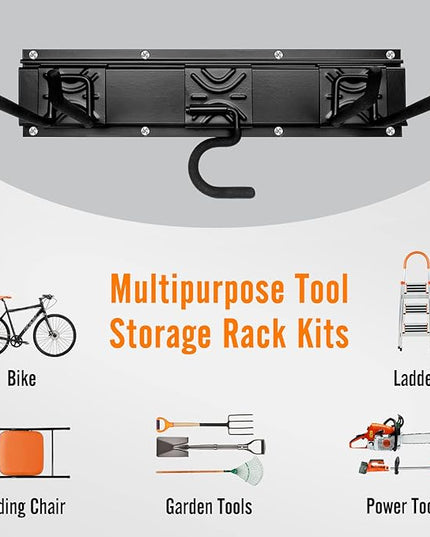 Garage Garden Tool Storage Rack Organizer Wall Mount, Yard Shovel Rack Holder Organization, Heavy-Duty Extra Width Panels for Hanging Landscaping Equipment,Ladders,Sport Gears,Hoses,Lawn Trimmer