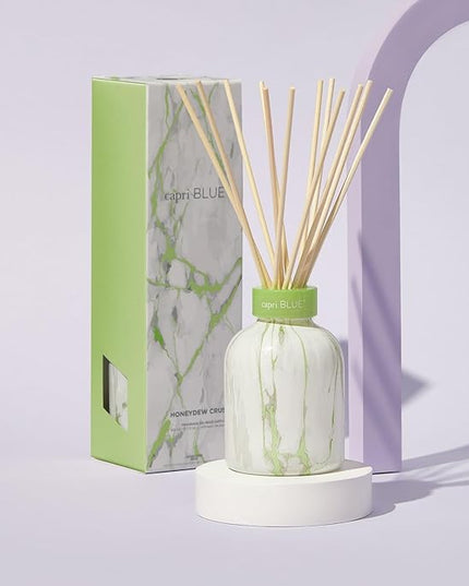 Capri Blue Reed Diffuser Set - Includes Modern Marble Oil Diffuser, Diffuser Sticks & Aroma Diffuser Oil - Air Freshener - Diffusers for Home Decor - Honeydew Crush Diffuser Scents (5.7 fl oz)