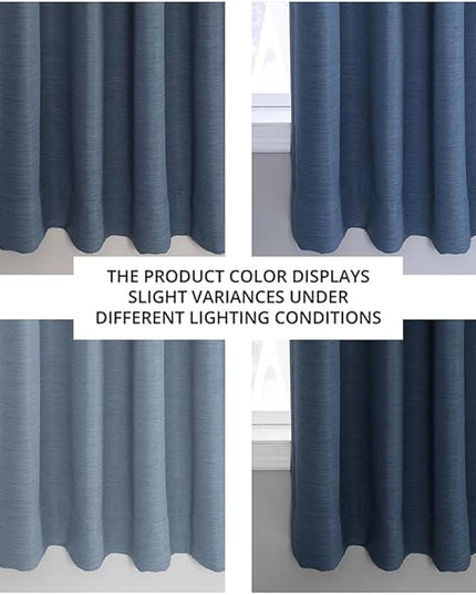 HPD Half Price Drapes Bellino Room Darkening Curtains 63 Inches Long Curtains for Bedroom & Living Room (1 Panel), 50W x 63L, Wild Blue