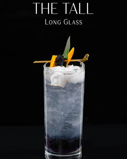 LEMONSODA Premium Highball Glass Set - Elegant Tom Collins 15oz Glasses Set of 6 Tall Drinking Water Glasses - Bar Glassware for Cocktail, Mojito, Whiskey (Set of 6)