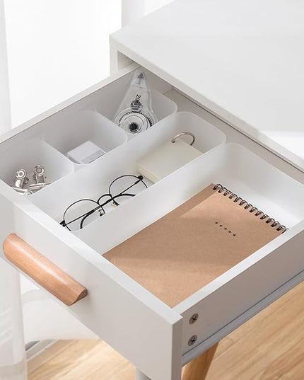 Poeland 10 Pcs Drawer Organizer Tray Storage Box for Bedroom Dresser Bathroom Kitchen, Frosted