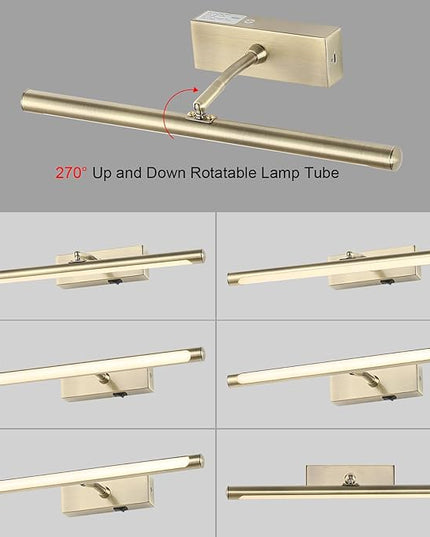 Picture Light for Wall Battery Operated, 12" Rechargeable Art Light with Remote and Timer for Painting, 3 Color Temps, Wireless Wall Light for Display, Artwork, Portrait, Gallery, Bronze