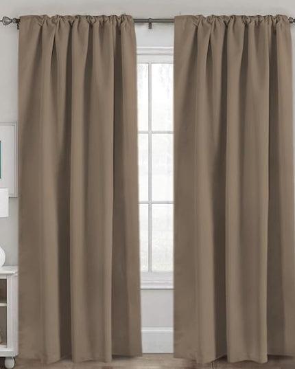 H.VERSAILTEX Blackout Curtains Thermal Insulated Window Treatment Panels Room Darkening Blackout Drapes for Living Room Back Tab/Rod Pocket Bedroom Draperies (2 Panels, Macchiato, 52 x 84 Inch)