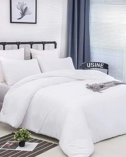 CLOTHKNOW White King Size Comforter Set 3Pcs White Bedding Comforter Sets Soft All Season Men Women Comforter Sets with 2 x Pillow Cases