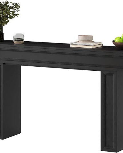 Rresyet 63 Inch Long Console Table, Sofa Table Behind Sofa, Wooden Entryway Table, Farmhouse Entryway Table for Entry, Hallway, Living Room (Black)