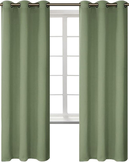 BGment Room Darkening Curtains 72 Inches Long - Grommet Thermal Insulated Drapes Window Treatment Curtains for Bedroom, 2 Panels, 42 x 72 Inch, Grass Green