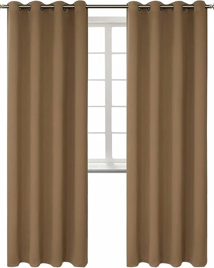BGment Blackout Curtains for Living Room - Grommet Thermal Insulated Room Darkening Curtains for Bedroom, 2 Panels of 52 x 84 Inch, Taupe