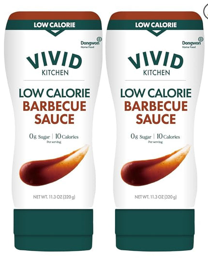 VIVID KITCHEN Korean Barbecue Sauce – 2-Pack (11.33 oz Each) – Low-Calorie, No Preservatives – Sweet & Smoky Flavor – Ideal for Grilling, Marinating, Stir-Fry, and Dipping – Easy Squeeze Bottles