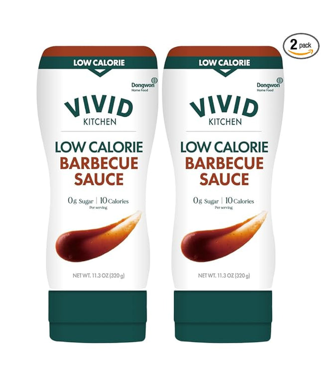 VIVID KITCHEN Korean Barbecue Sauce – 2-Pack (11.33 oz Each) – Low-Calorie, No Preservatives – Sweet & Smoky Flavor – Ideal for Grilling, Marinating, Stir-Fry, and Dipping – Easy Squeeze Bottles