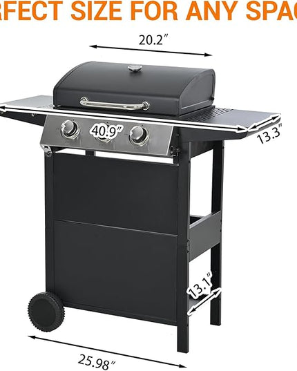 Stainless Steel 3-Burner Gas Grill, 25650 BTU Outdoor BBQ Grill with Side Table, 338 sq.in Cooking Area, Perfect for Patio, Deck & Family Barbecues