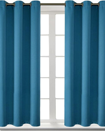 BGment Blackout Curtains - Grommet Thermal Insulated Room Darkening Bedroom and Living Room Curtains, Set of 2 Panels (38 x 54 Inch, Steel Blue)