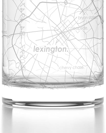 Well Told Engraved Lexington Kentucky Map Rocks Glass, Old Fashioned Whiskey Glass (11 oz, Clear) Etched Whiskey Glass, Gifts For Whiskey Lovers
