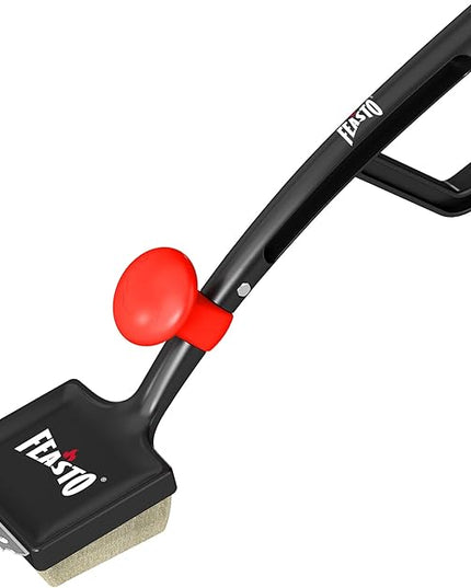 Grill Brush for Outdoor Grill & BBQ Grill Brush, 6-in-1 Bristle-Free with Interwoven-Tech & Thermal-Sensitive Sponge, Stainless Steel Scraper, 360° Rotating Knob, Bottle Opener & Grates Hook