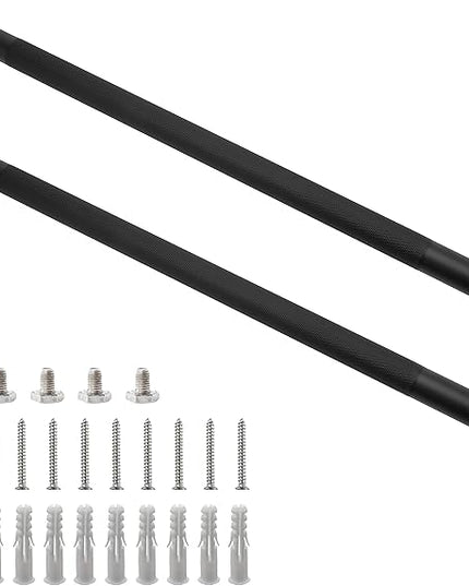 Shower Grab Bar, 2 Pack 32 Inch Black Bathroom Grab Bar, 1.25" Diameter 304 Stainless Steel Anti-Slip Grab Bars for Bathtubs and Showers, Handicap Shower Grab Bar for Seniors Elderly