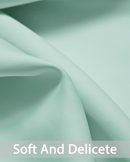 Yakamok Blackout Curtains Room Darkening Thermal Insulated Window Panels,Solid Grommet Top Drapes for Bedroom/Living Room(52Wx90L, Aqua, 2 Panels)