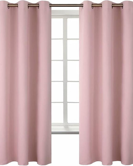 BGment Baby Pink Curtains for Girls Room - Nursery Room Darkening Thermal Insulated Grommet Top Elegant Modern Window Treatment, 2 Panels, 42 x 63 Inch