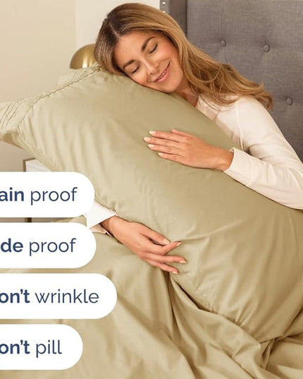 King Size 4 Piece Sheet Set - Comfy Breathable & Cooling Bed Sheets Set - Hotel Luxury Bedding for Women, Men, Kids, Teens, Boys & Girls - Deep Pockets, Ultra-Soft and Wrinkle Free - Oeko-Tex - Beige