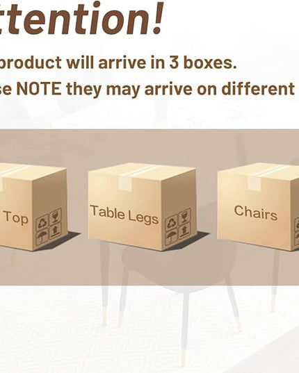 Small Dining Table Set for 4，50'' Sintered Stone Dining Table with 4 Chairs, Easy to Assemble，Suitable for Small Spaces