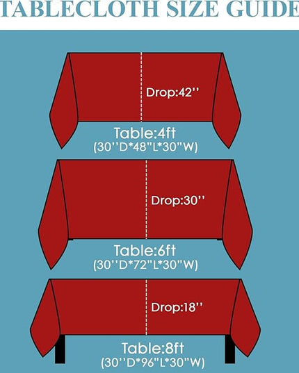 VidaFete 2 Pack 90 * 132inch Rectangle Table Cloth Polyester, Stain Wrinkle Resistant Polyester Dining Table Cover for Kitchen Dinning Party Wedding Rectangular Table Buffet Decoration(Red)