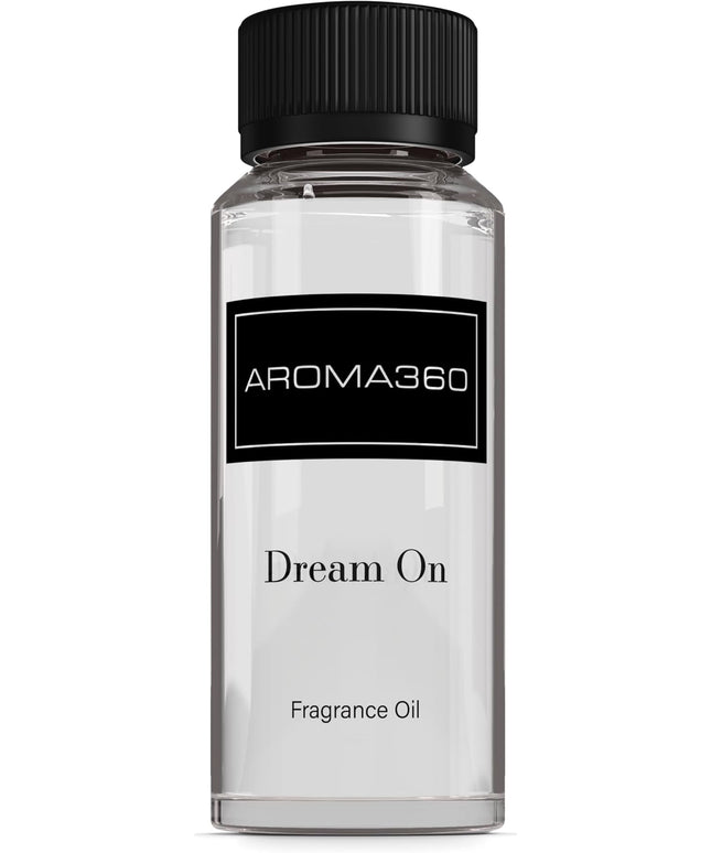 Aroma360 - Dream On Fragrance Oil Blend | Hotel Inspired for Luxury Essential Oil Diffusers | Aromatherapy Scent Diffuser Oil | Serene White Tea, Healing Aloe Vera, and Warm Earthy Cedar. - 120ML