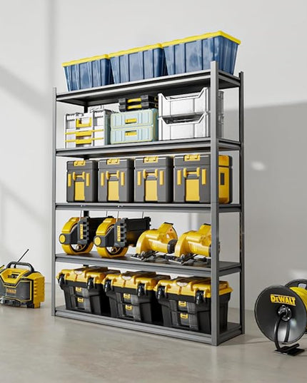 24" W Garage Shelving,5-Tier Heavy Duty Shelving Unit,3000LBS Adjustable Metal Storage Shelves,Storage Rack Units for Industrie,Shed,Warehouse,Basement,Black,24" W x 16" D x 63" H